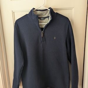 IZOD Men's Dark Blue Quarter Zip-Up Sweater Medium